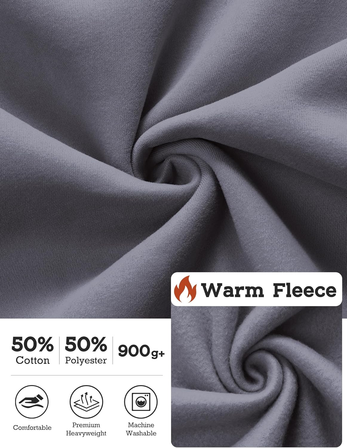 FAIABLE Oversized Hoodie Sweatshirts for Women Couples Heavyweight Fleece Athletic Hoodies Pullover Sweaters,Hidden Pockets - Image 4