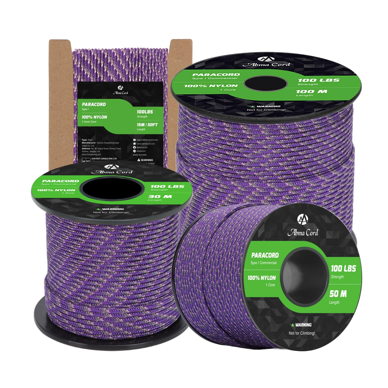 Abma Cord Paracord 2mm 15m 100% Nylon Rope 1 Strand Cord Type I String