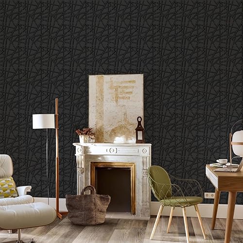 Miniatura 8 de Paquete de 33 paneles de pared 3D para decoración de pared interior, paneles de pared texturizados de acento negro de 12 x 12 pulgadas, paneles de