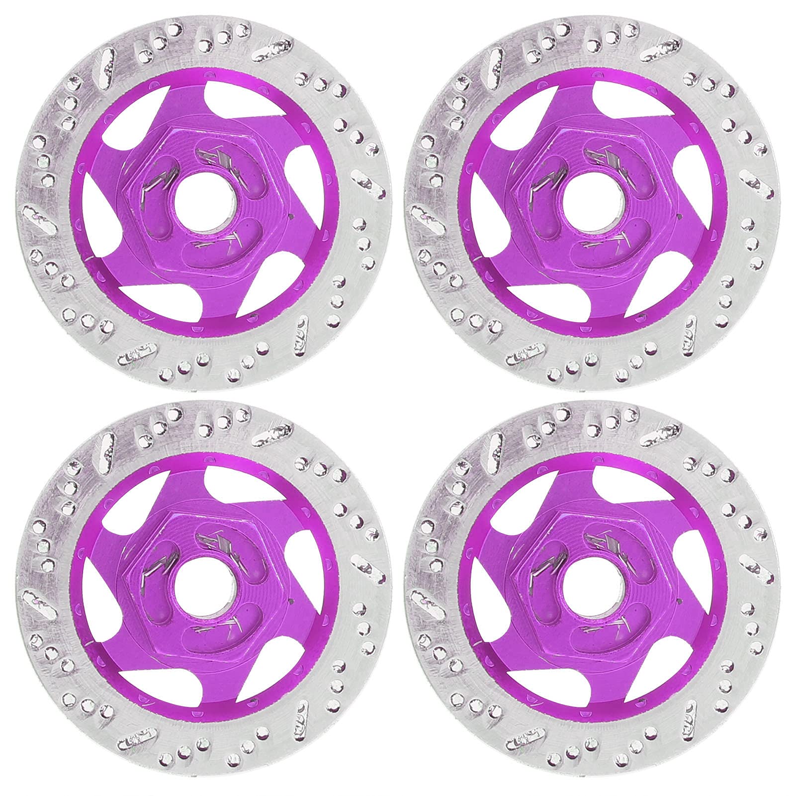 Jauarta 4PCS Universal Aluminum Alloy RC Car Brake Disc Metal Hex Adapter for 1/10 Remote Control Car (Purple)