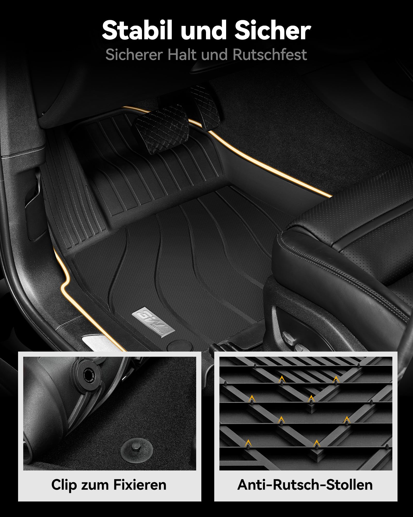 3W Fußmatten & Kofferraumwanne für Porsche MACAN 2014-2026 | TPE Thorex™ Allwetter | 3D Maßgeschneiderte Passform | Hundefreundlich Auto Zubehör | Wasserdicht & Kratzfest | Antirutsch