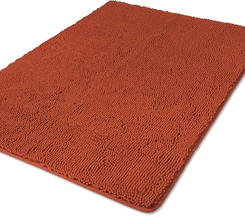 Miniatura 313 de Yeaban Alfombras de baño gris oscuro – Gruesas alfombras de baño de chenilla | Alfombras de baño absorbentes y lavables antideslizantes, alfombras