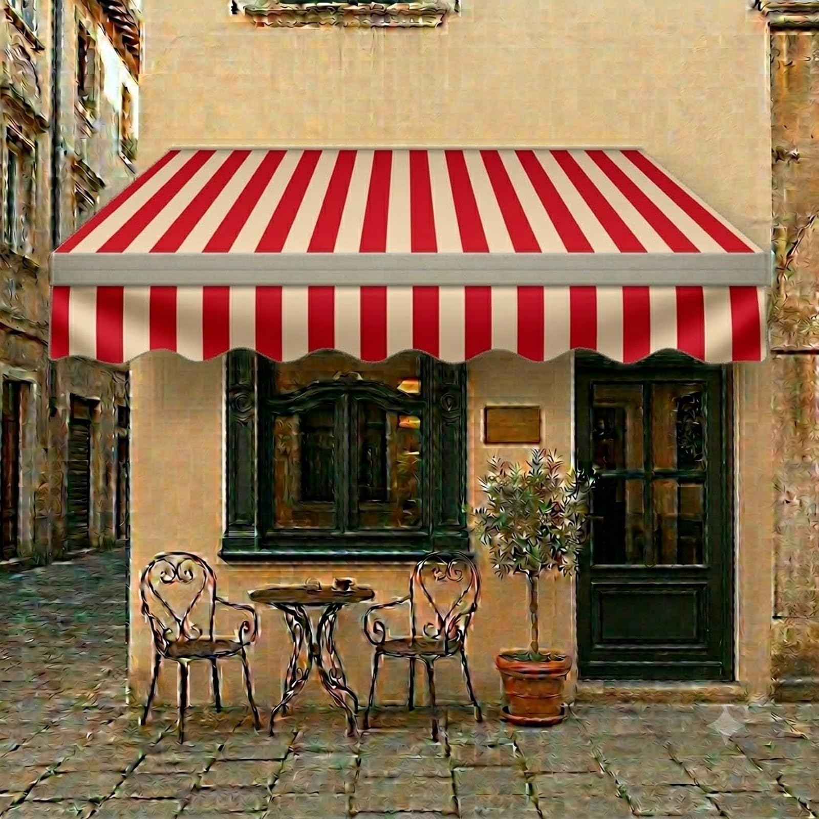 Yidlkecqey Retractable awnings for patio waterproof, patio awnings for outside retractable, window awnings exterior，porch covers for shade and rain waterproof,for courtyards(Type M,8x9ft)