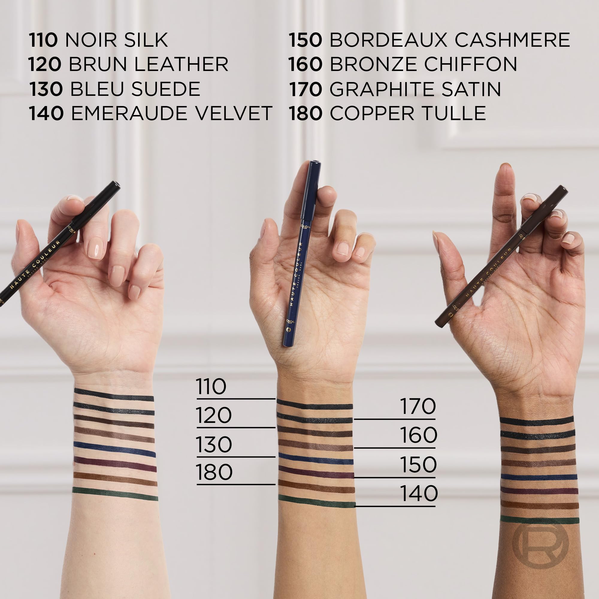 L'Oréal Paris Haute Couleur Crayon Khol Eyeliner Bordeaux Cashmere, intensywny kolor i definicja, kremowa konsystencja z masłem shea