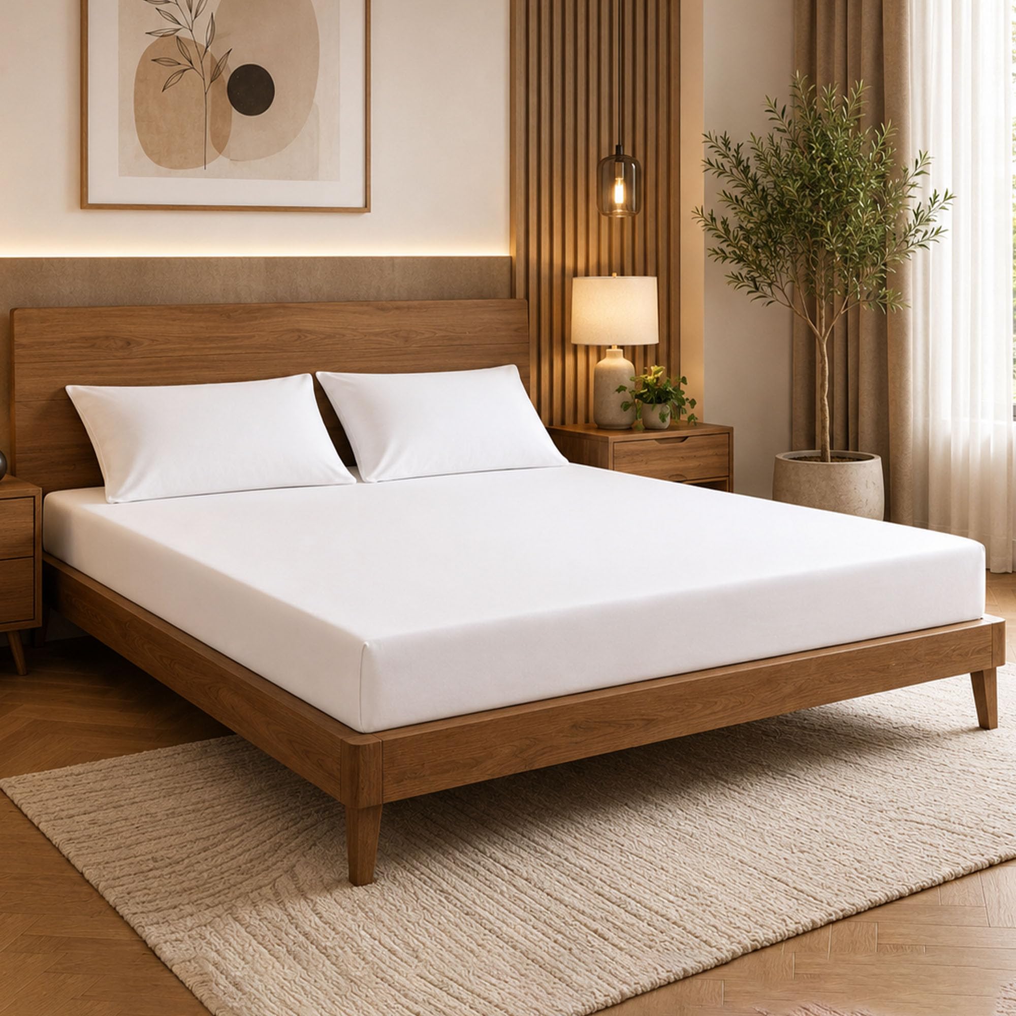 3PCS Super King Fitted Sheet Set 100% Cotton 400TC 25cm Deep Pocket