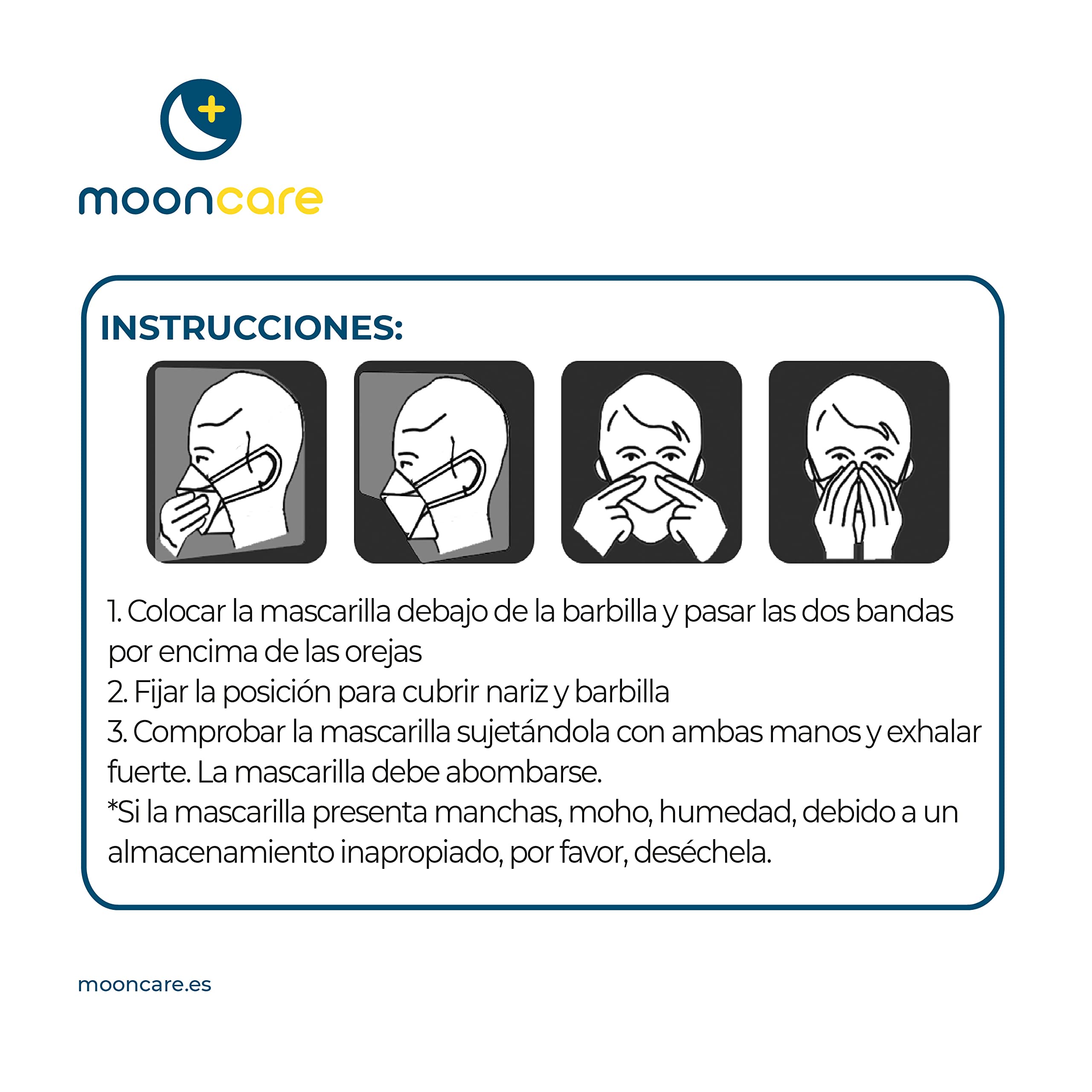 Mascarillas FFP2 Homologadas, 100Uds, Mascarilla con ajuste a cabeza cómoda, CE 2163, Eficacia Filtración >94%