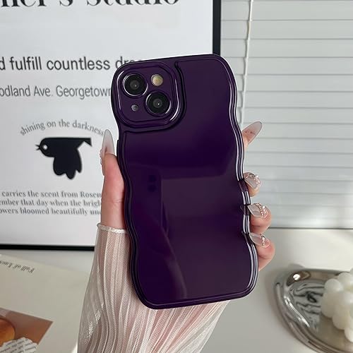 Vista 34 de FABSPARK - Funda para iPhone 14 Pro Max, diseño simple, marco ondulado, estética, silicona suave, color beige