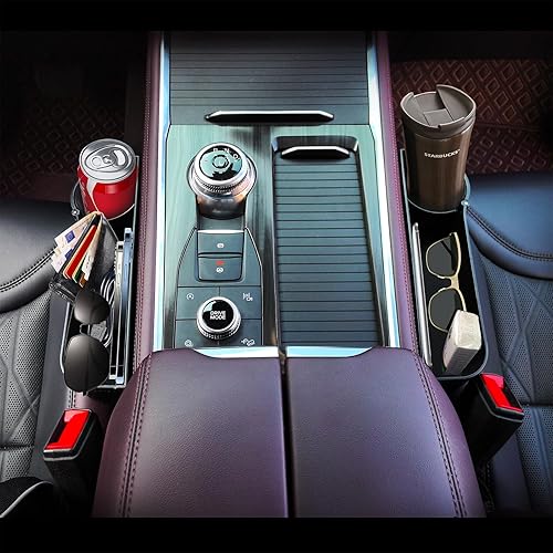 Miniatura 5 de Organizador de llenado de espacio para asiento de automóvil, organizador multifuncional para asiento de automóvil, portavasos ajustable, caja de