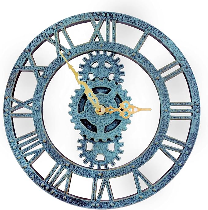 Taodyans Outdoor Wall Clock Waterproof Garden Clock 12in Quartz Battery Powered Clocks Roman