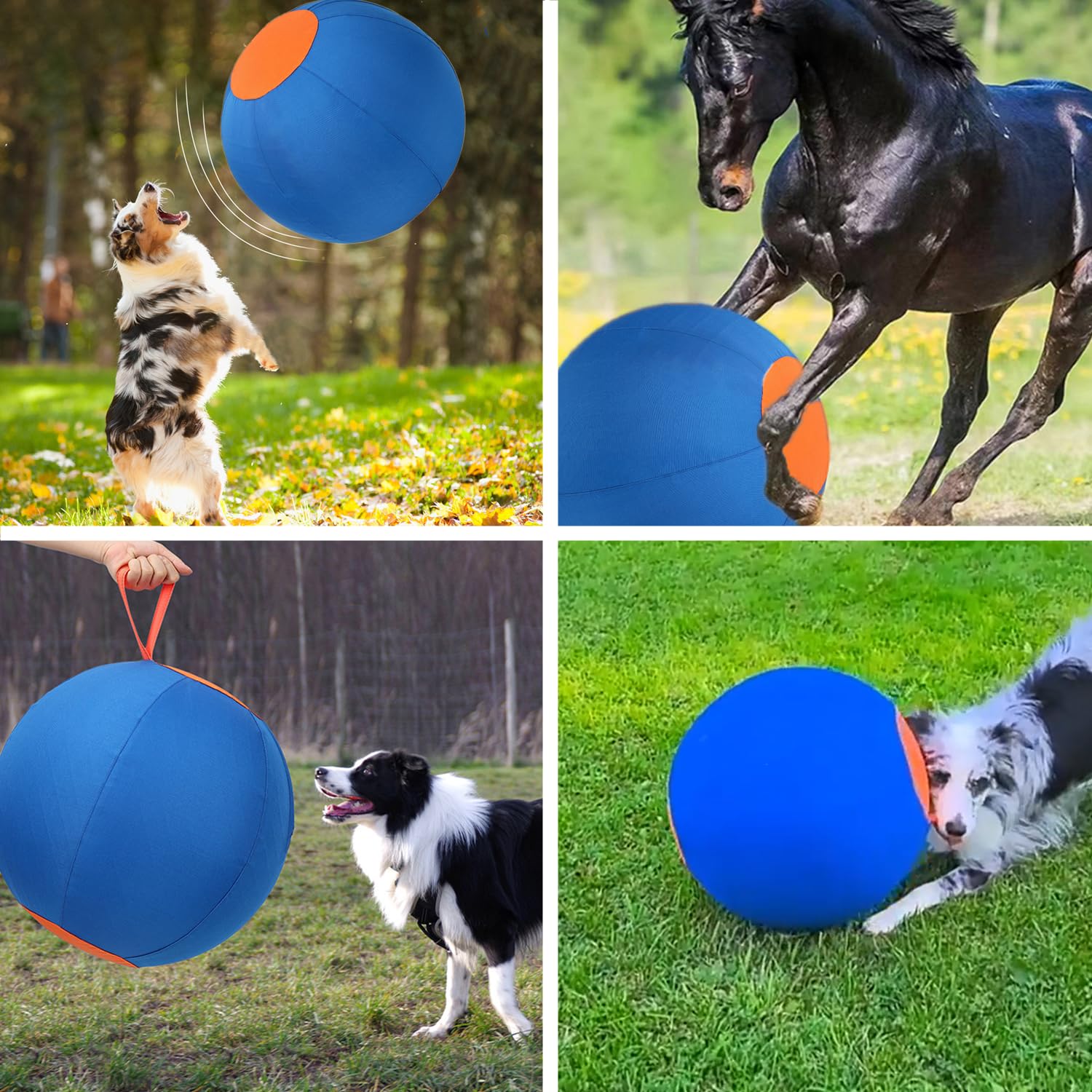 Pet Balle de Jeu pour Chien Balle Géante pour Chien Grand Ballon Gonflable Jouet pour Animal Domestique Grand Ball de Cheval Ballon Troupeau Ball d'entraînement pour Chevaux Chèvres Agneau (Ø 45cm)