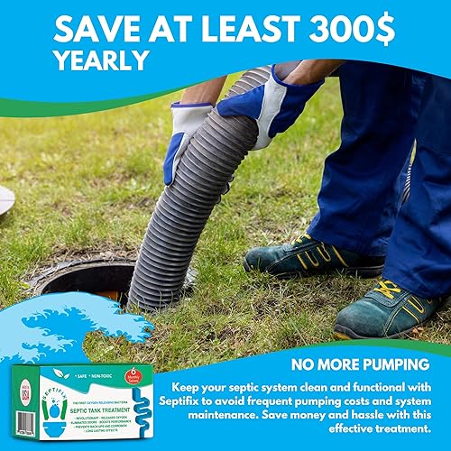 Miniatura 5 de SEPTIFIX Pestañas de tratamiento de tanque séptico tabletas de bacterias aeróbicas vivas para tu tanque séptico