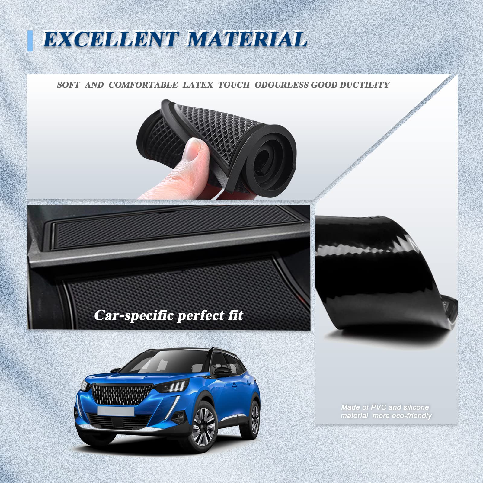 Tapis De Sol Voiture Pour Peugeot 2008 (2014-2019) / 208 E - Surmesure Antidérapant | Protection Cuir - 5