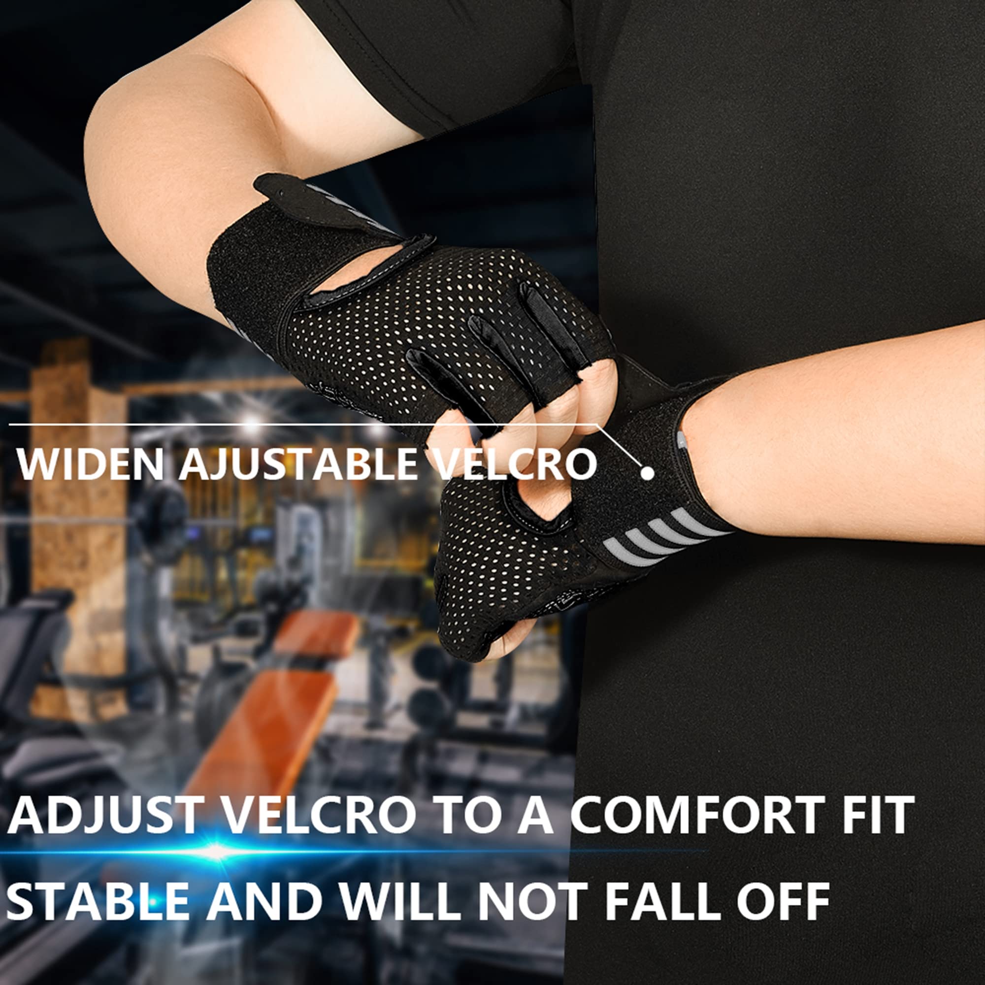 1 par de Guantes de Gimnasio con protección Completa en la Palma, Guantes de Entrenamiento físico, Guantes Antideslizantes para Levantamiento de Pesas, Guantes multideportivos, Rosa, XL