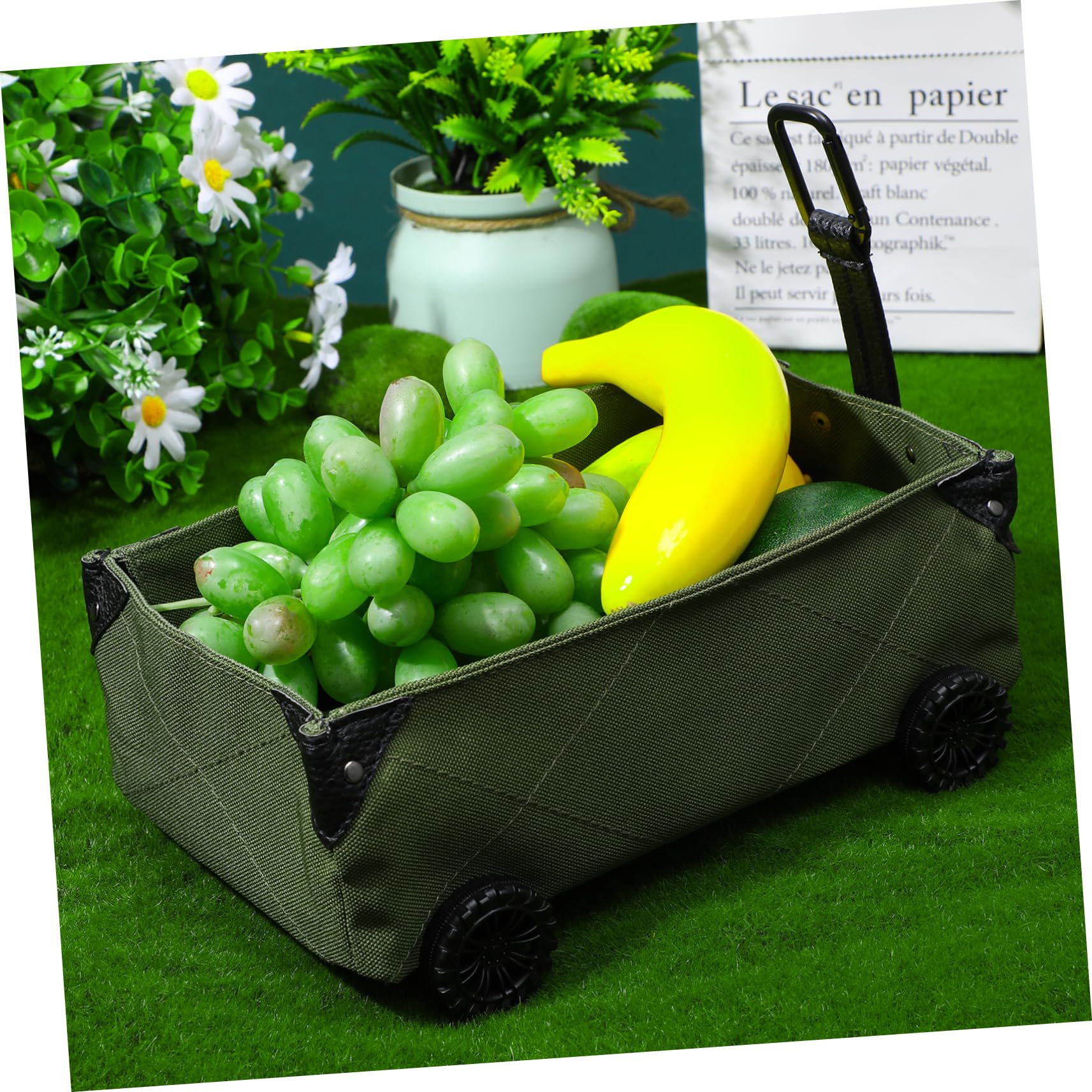 CAXUSD Collapsible Camping Box Storage Canvas Bottom Truck Bed Tissue Box for Outdoor Car Trolley Storage Case