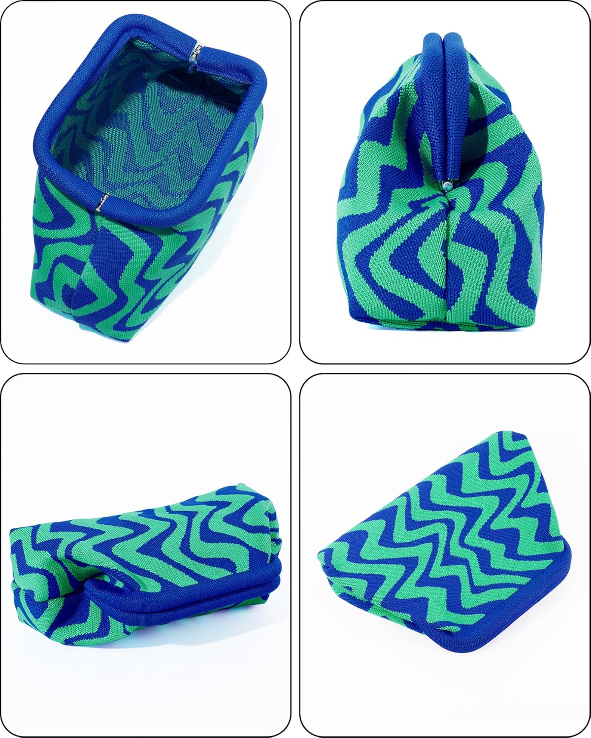 Woven Clutch Purses for Woman,Summer Beach Purse for Vacation, Woven Striped Dumpling Bag,Crochet Evening Handbag - Image 5