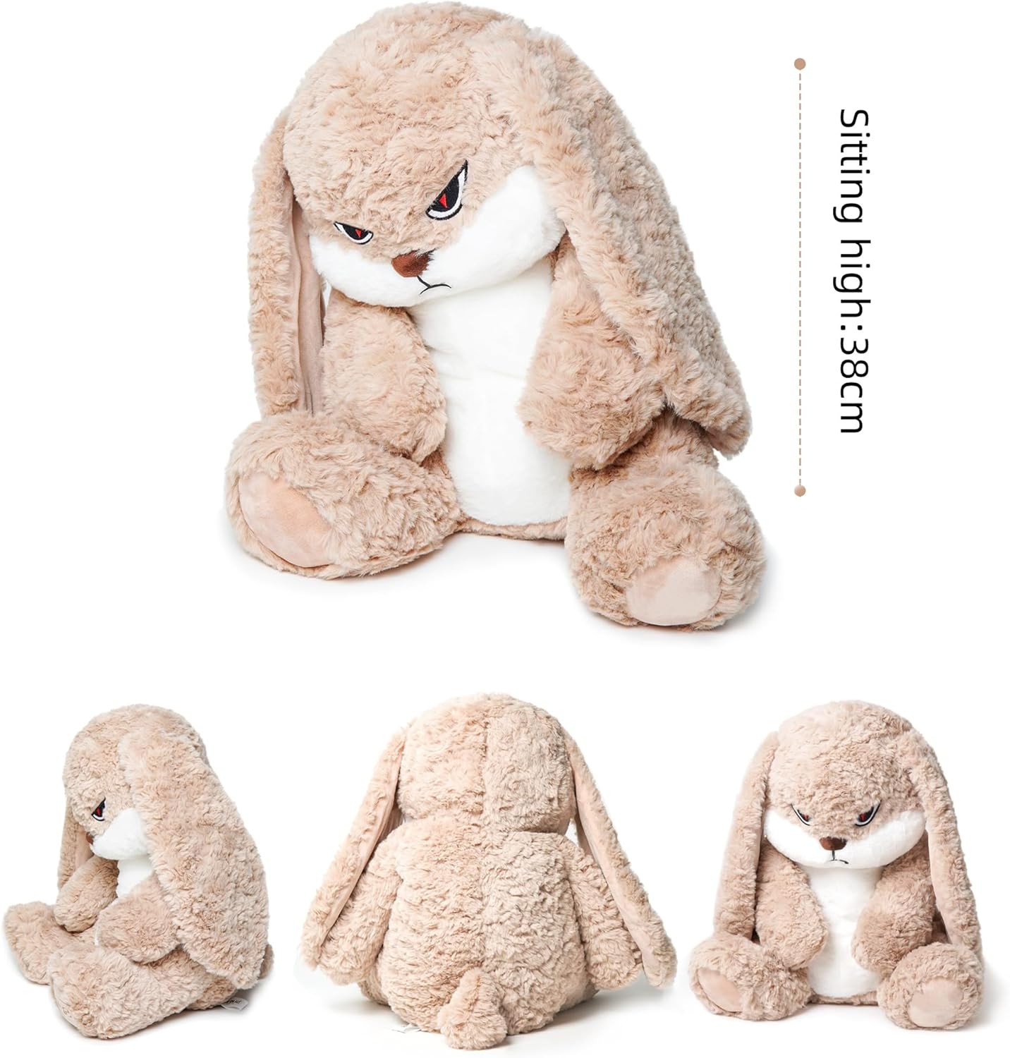 Magic Lion 19.6 inch Bunny Stuffed Animals, Soft & Cute Rabbit Plush Toys, Grumpy Bunny Plush, Rabbit Stuffed Animal, Perfect for a Gift (Brown)
