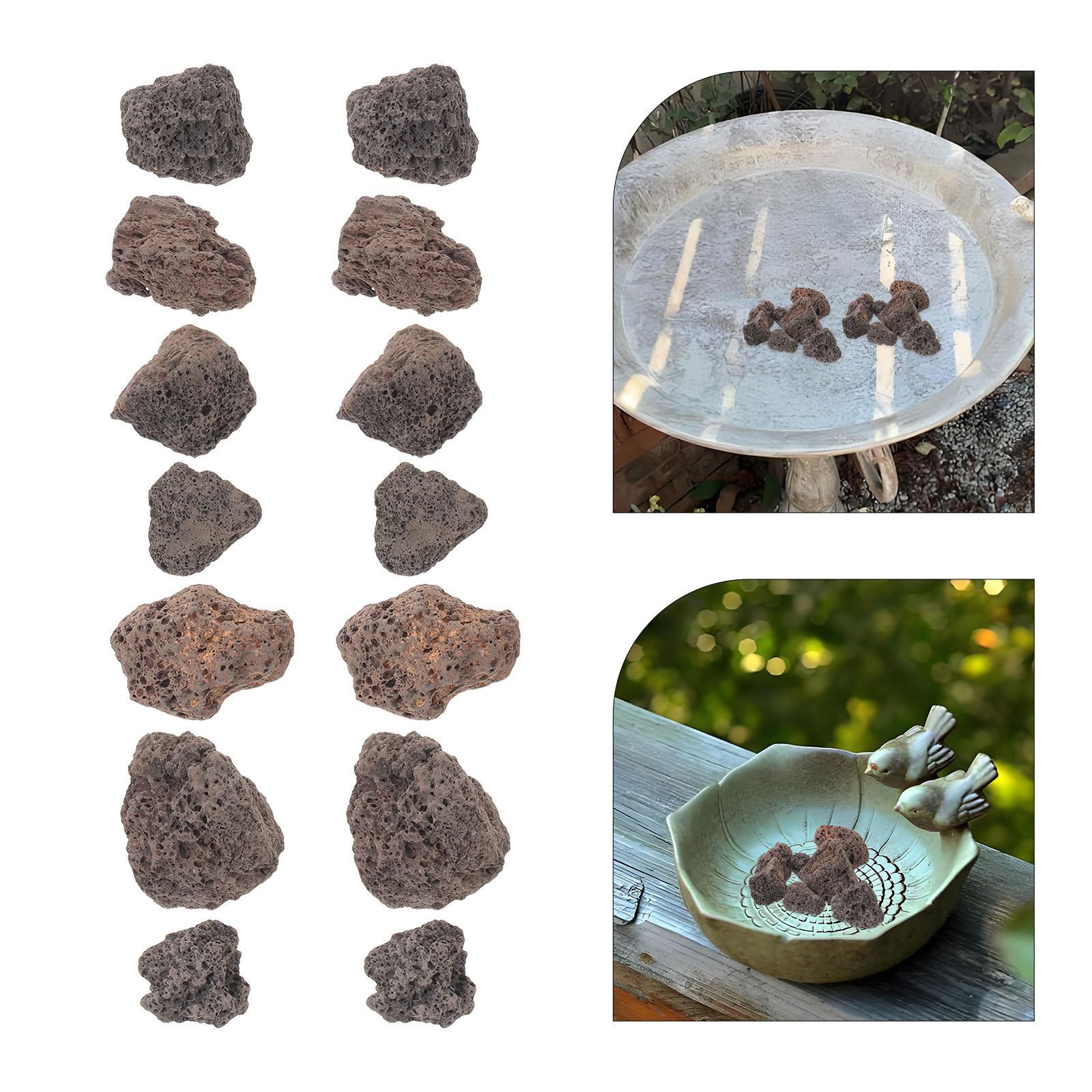 UKCOCO Piedras Volcánicas Naturales Decorativas Roca Volcánica para Acuario Piedra Negra 1,1kg para Terrarios y Plantas, Decoración de Jardín, Filtración de Agua