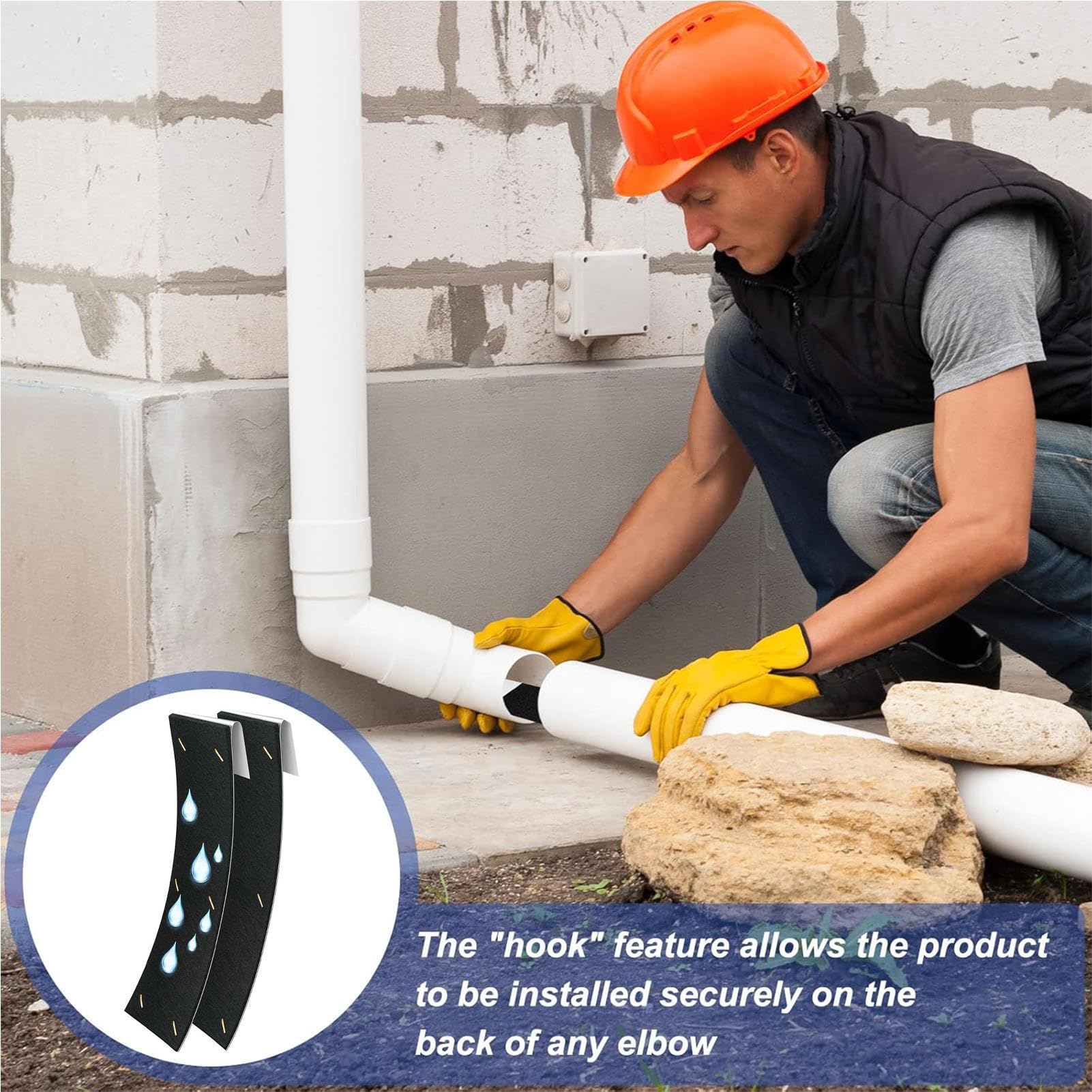 Amortisseur de bruit pour gouttières - 2 silencieux pour tuyaux d'égout, dispositif d'amortissement de bruit multifonctionnel, réducteur de canal de drainage réglable, outil durable et resisten