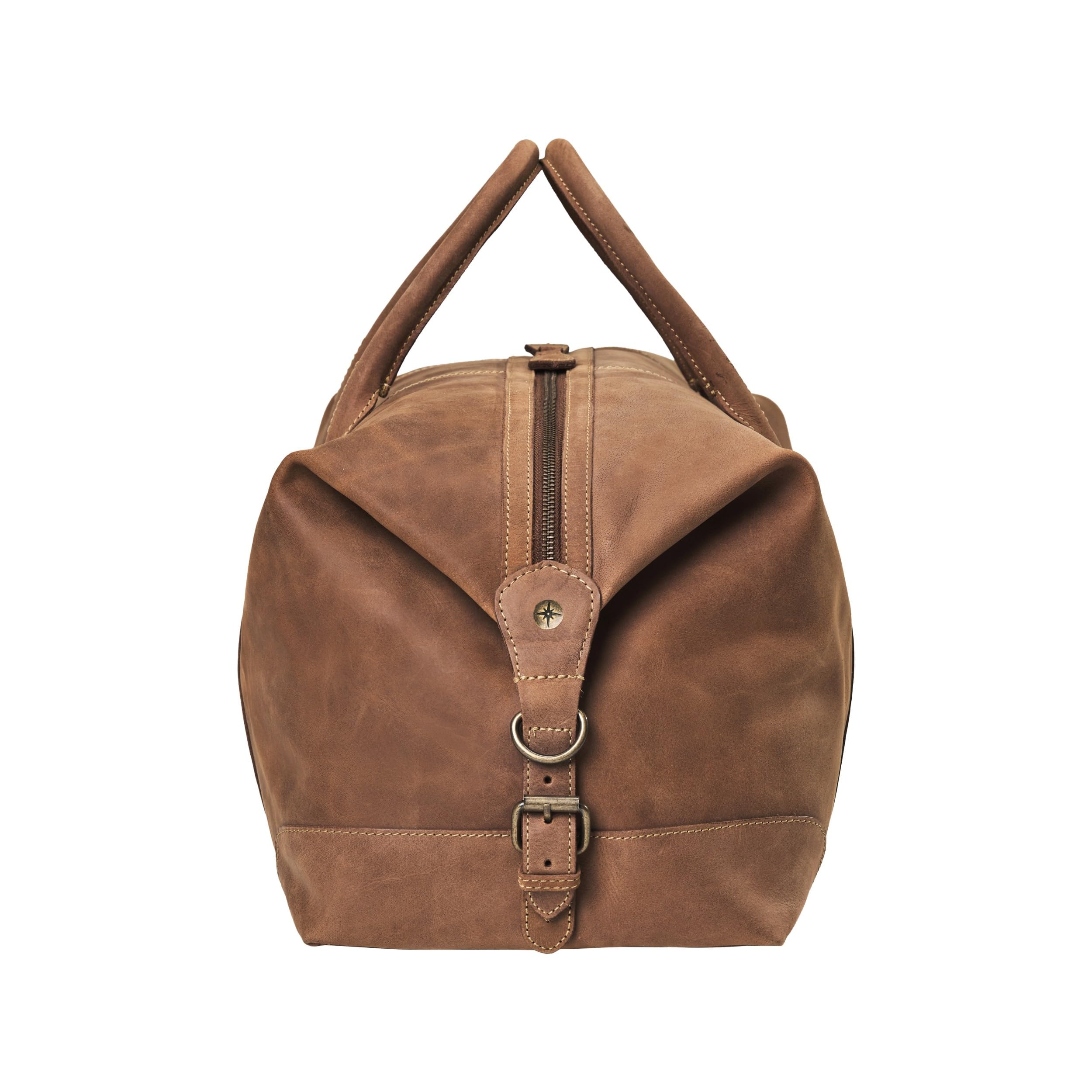 DRAKENSBERG Leder Weekender 'David' (55cm) Reisetasche Herren Damen, Vintage Design, erweiterbar | 45L, Havanna-Braun, DR00306-M