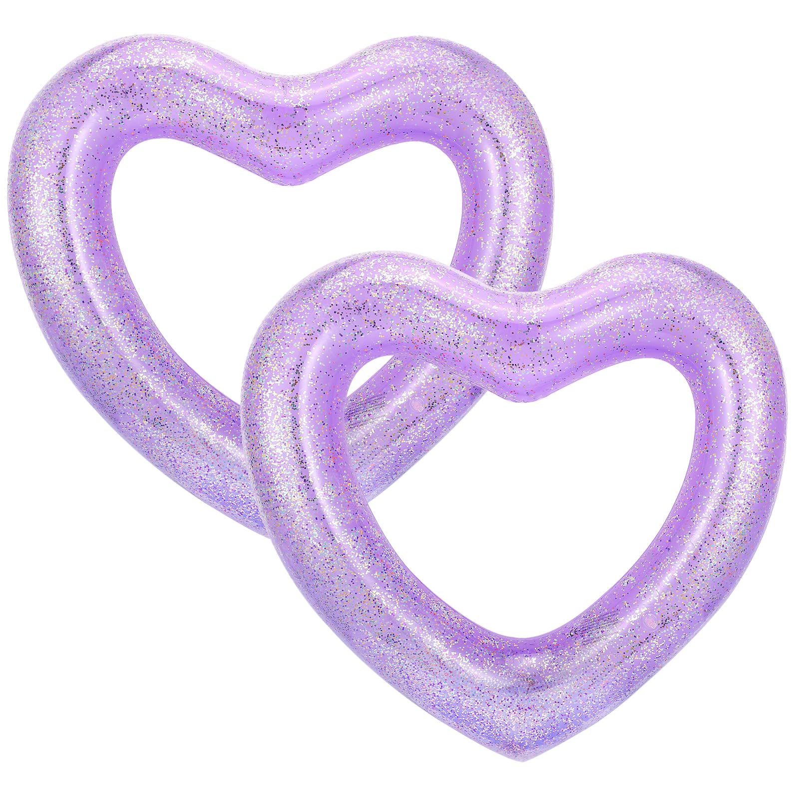HeySplash Pool Inflatables, 2 PACK Heart Shaped Inflatable Pool Toys Rubber Ring, Large Swim Tube Rings,Swimming Pool Floats Decoration for Wedding Bride Pool Beach Lake Party Lounge for Adults โ image 1