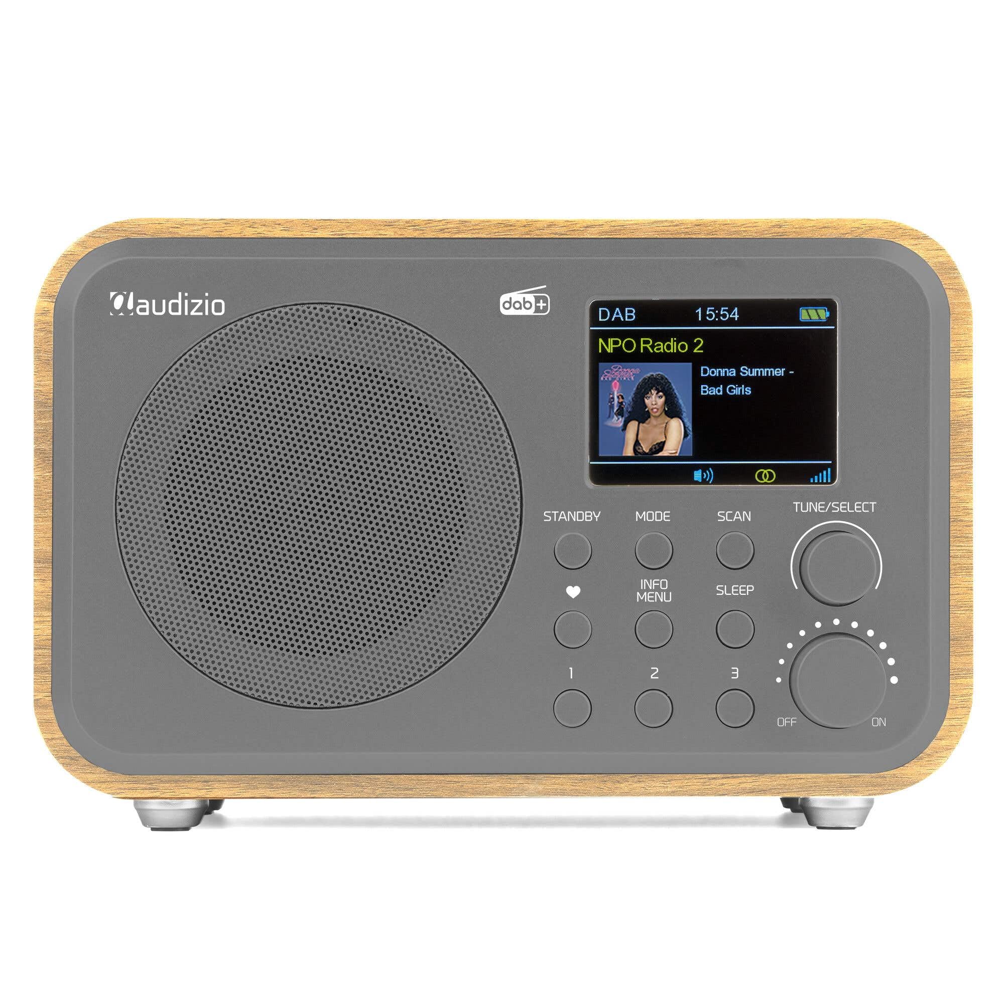 Audizio Milan Radio Dab+ FM Portatile Bluetooth Batteria Incorporata Bambù | Ascolto radio Nomade in DAB+ e FM, connessione Bluetooth, batteria integrata, uso domestico e facile da spostare