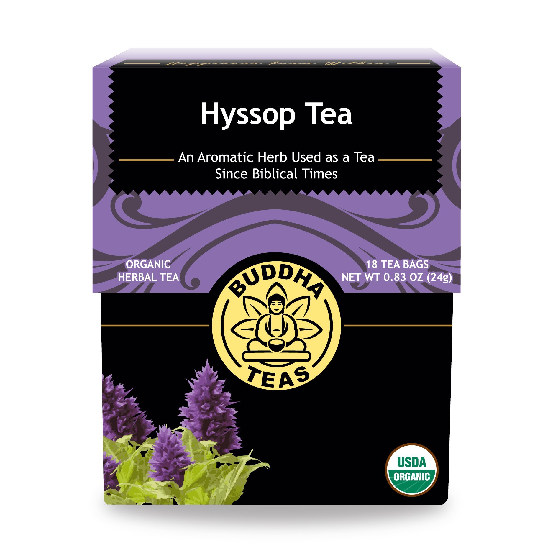 Buddha Teas Organic Hyssop Tea - OU Kosher, USDA Organic, CCOF, 18 Bleach-Free Tea Bags
