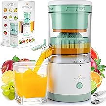Zulay Kitchen Juice Vortex espremedor de limão e laranja - espremedor elétrico cítrico e espremedor - máquina de suco recarregável - espremedor portátil sem fio - carregador USB e escova de limpeza incluídos (menta/branco)