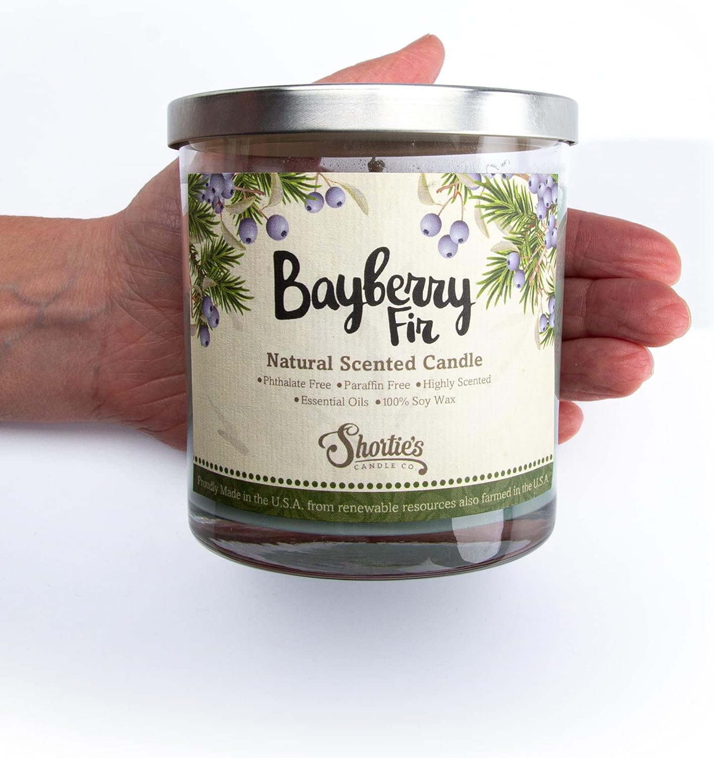 Bayberry Fir Scented Natural Soy Candle, Essential Fragrance Oils, 100% Soy, Phthalate & Paraben Free, Clean Burning, 9 Oz. - Image 3