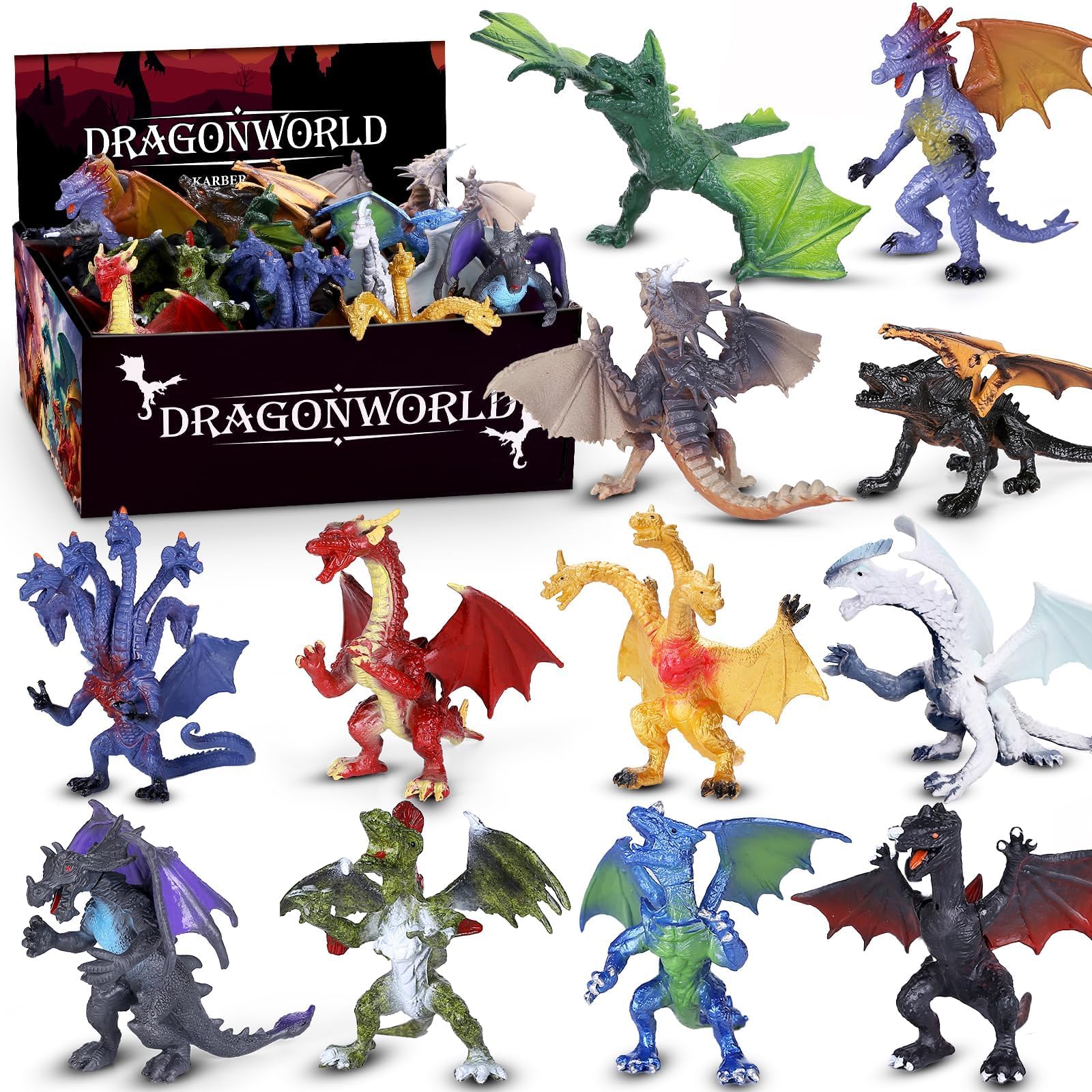 Amazon.co.jp: KarberDark ドラゴンおもちゃ12個セット ギフトボックス