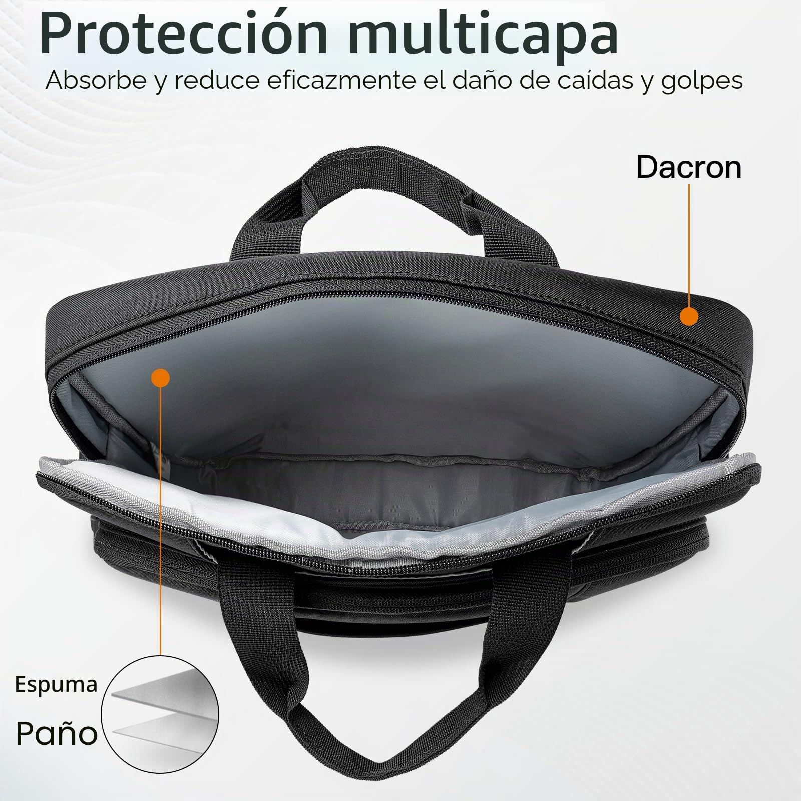 JETech 15 15,6 16 Pulgadas Maletín, Funda Impermeable para Computadora Compatible con MacBook Air/Pro 15/16, Surface Book 3/2 15, Dell Inspiron 15,6, HP Pavilion 15,6 (Negro)