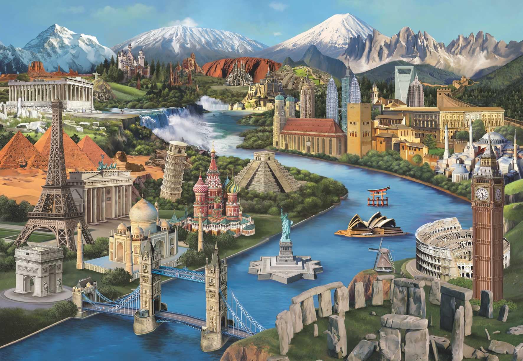 Anatolian 2000-Piece Jigsaw Puzzles - Popular Landmarks for Adults, Ideal, Made of Eska Board