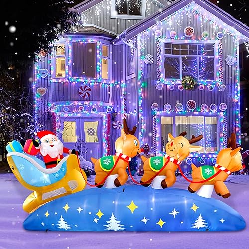 Miniatura 6 de Mukum Inflables de Halloween de 7.5 pies, pulpo gigante, barco pirata, atrapando calabazas y calavera, inflables LED integrados de Halloween,