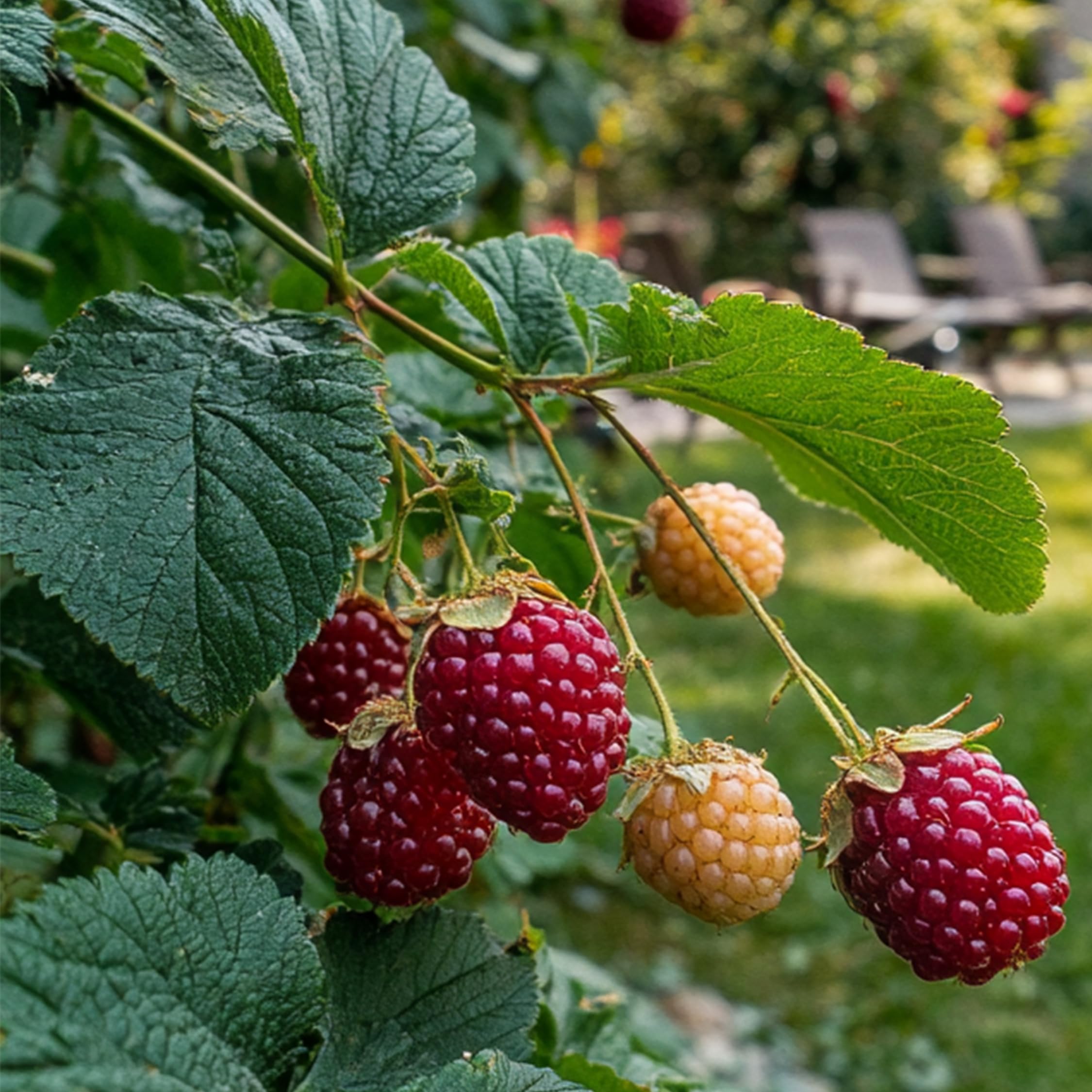 Plant in a Box - Rubus 'Baie de Tay' - Set de 3 - Croisement entre la mûre et la framboise - Fruits rouge foncé - Plante de jardin à feuilles caduques - Pot 9cm - Hauteur 25-40cm
