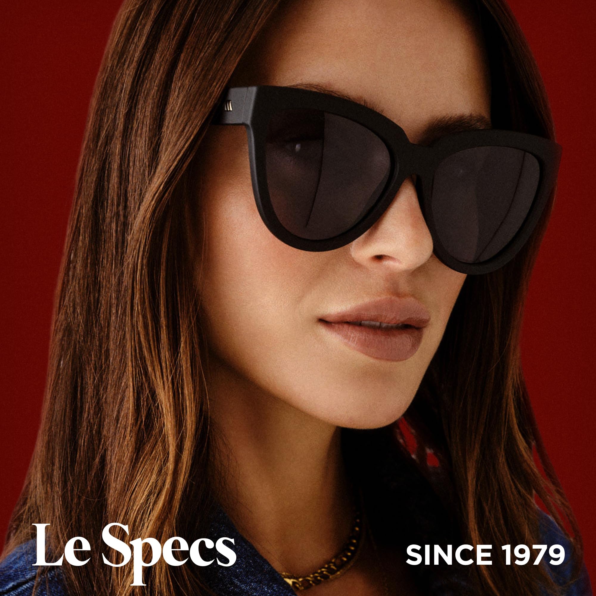 Le Specs Liar Lair Black Rubber Cat Eye Sunglasses Taglia unica Nero