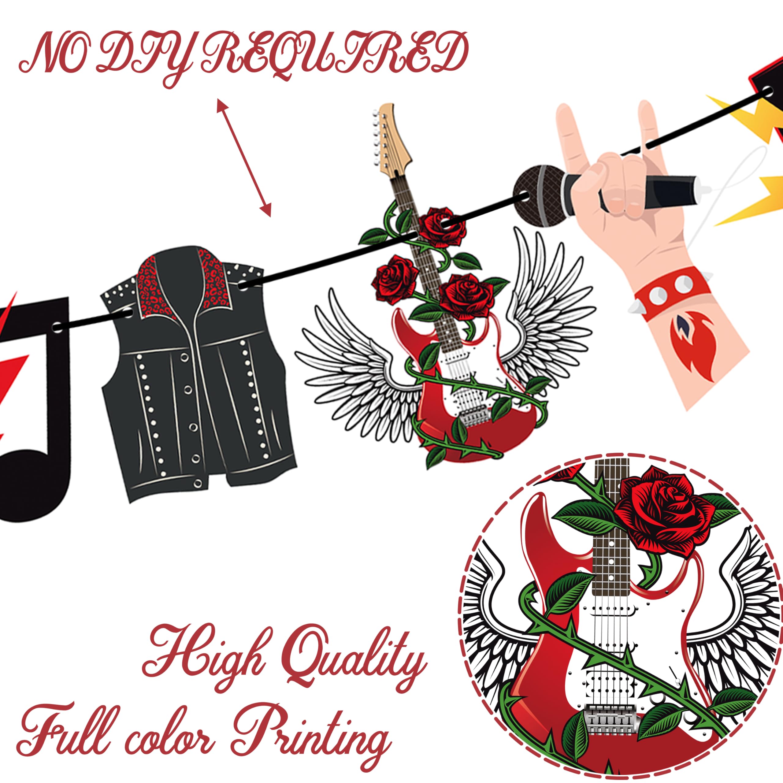 Born Two Rock Birthday Decorations Rock And Roll 2nd