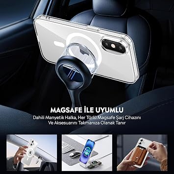 Babilden iPhone XS Max için Kılıf Kamera Korumalı Magsafe Wireless Şarj Özellikli Şeffaf Kılıf
