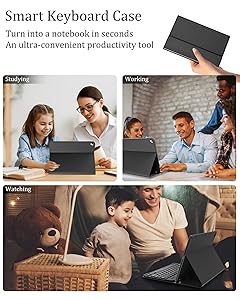 Keyboard Case for iPad 9th Generation 2021 10.2 Inch, Detachable Wireless Rechargeable Keyboard for iPad 8th/7th Gen, Slim Folio Stand Cover with Pencil Holder for iPad Pro 10.5" / iPad Air 3rd Gen