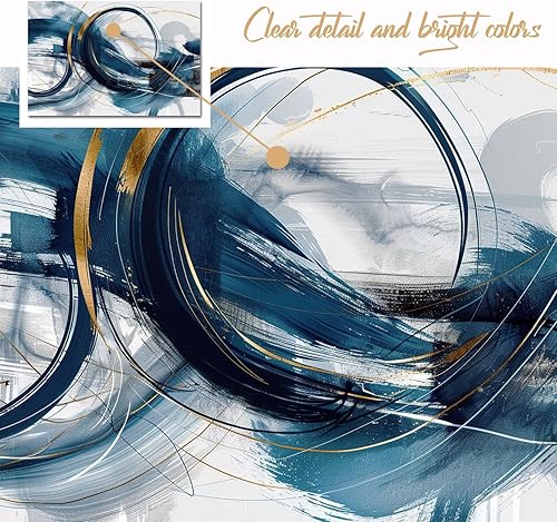 Miniatura 558 de Lienzo artístico para pared, pinturas de arte abstracto, fantasía azul, grafiti colorido sobre fondo blanco; decoración artística moderna para sala