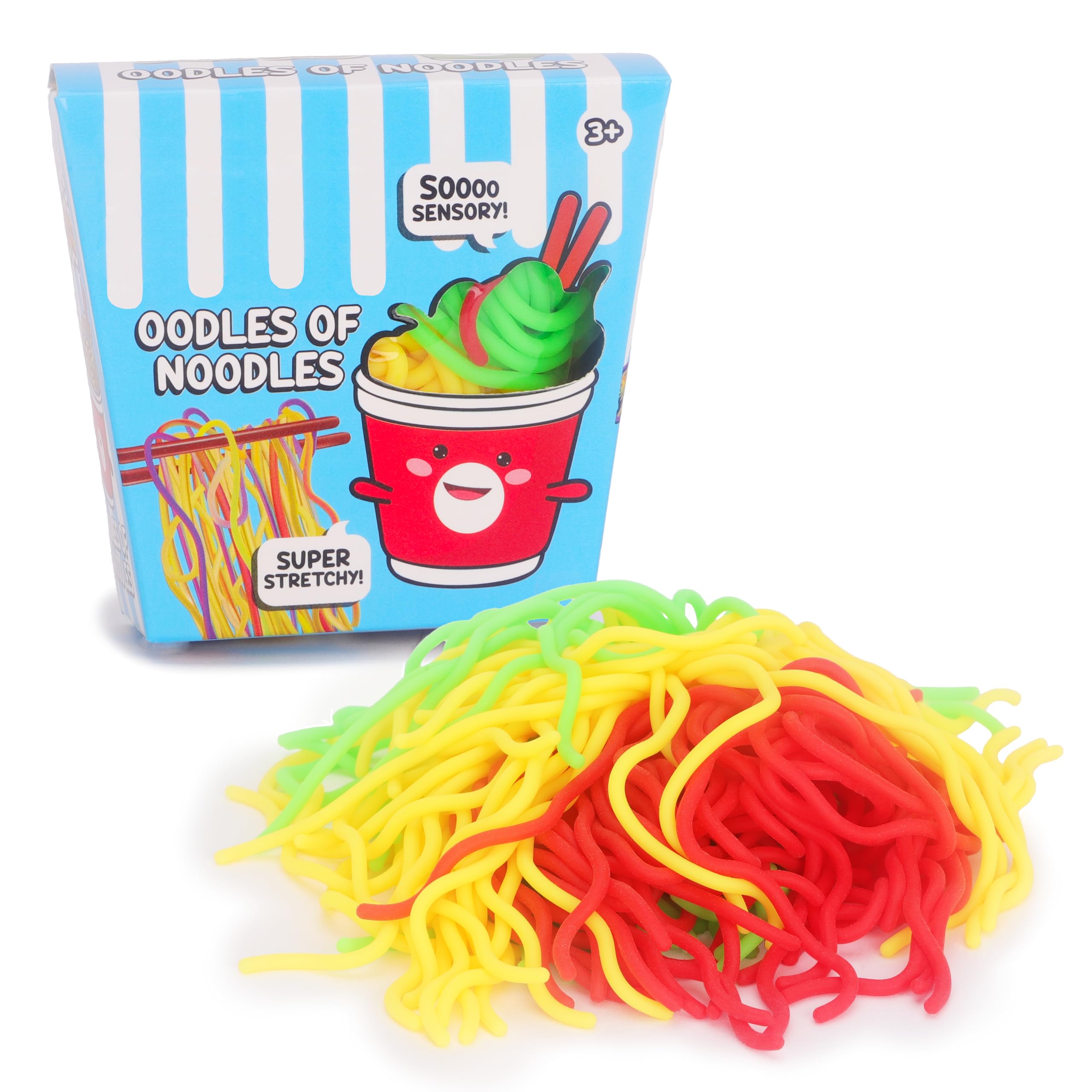 Toyland® Squishy Noodles Fidget Toy - Soft, Colourful Sensory Stress Relief Strings, Sensory Squeeze Toys for All Ages - Ages 3+