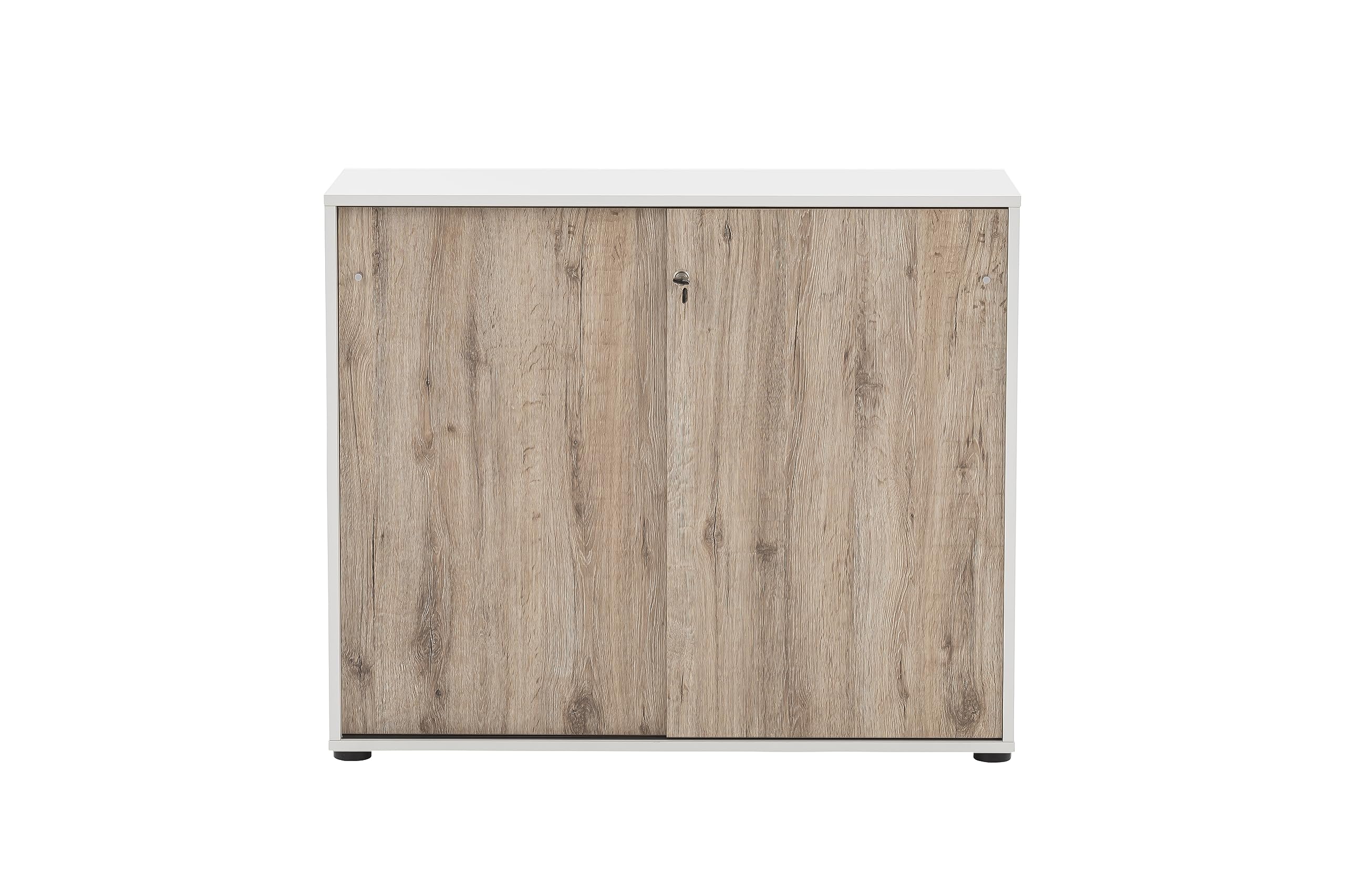 Schildmeyer Reno 400 701764 Armoire De Classement, Blanche/Décor Chêne Sauvage, 100 x 41 x 83,6 cm