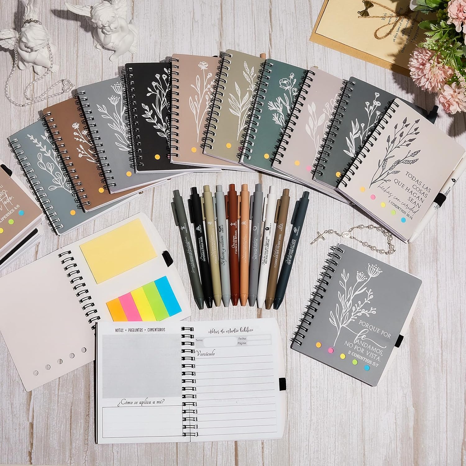 Kosiz 40 Pcs/20 Set Christian Notebook Bulk Spiral Bible Notebook and Pens Religious Notepad for Church Employee Appreciation Day Gifts for Office Coworkers Staff(Boho,Classic) - Image 6
