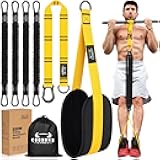 Pull Up Assistance Bands, 300lbs Heavy Duty Resistance Bands for Pull Ups with Adjustable Height, Fabric Feet Rest & Knee Support, Strength Training Pull Up Bar Assist Bands for Home Gym Workouts