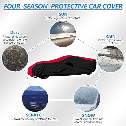 Miniatura 5 de Funda de coche para C7 Stingray 2014-2019, apta para Chevy Corvette Stingray Z51 Z06 Grand Sport Corvette protección interior/exterior, rojo/negro