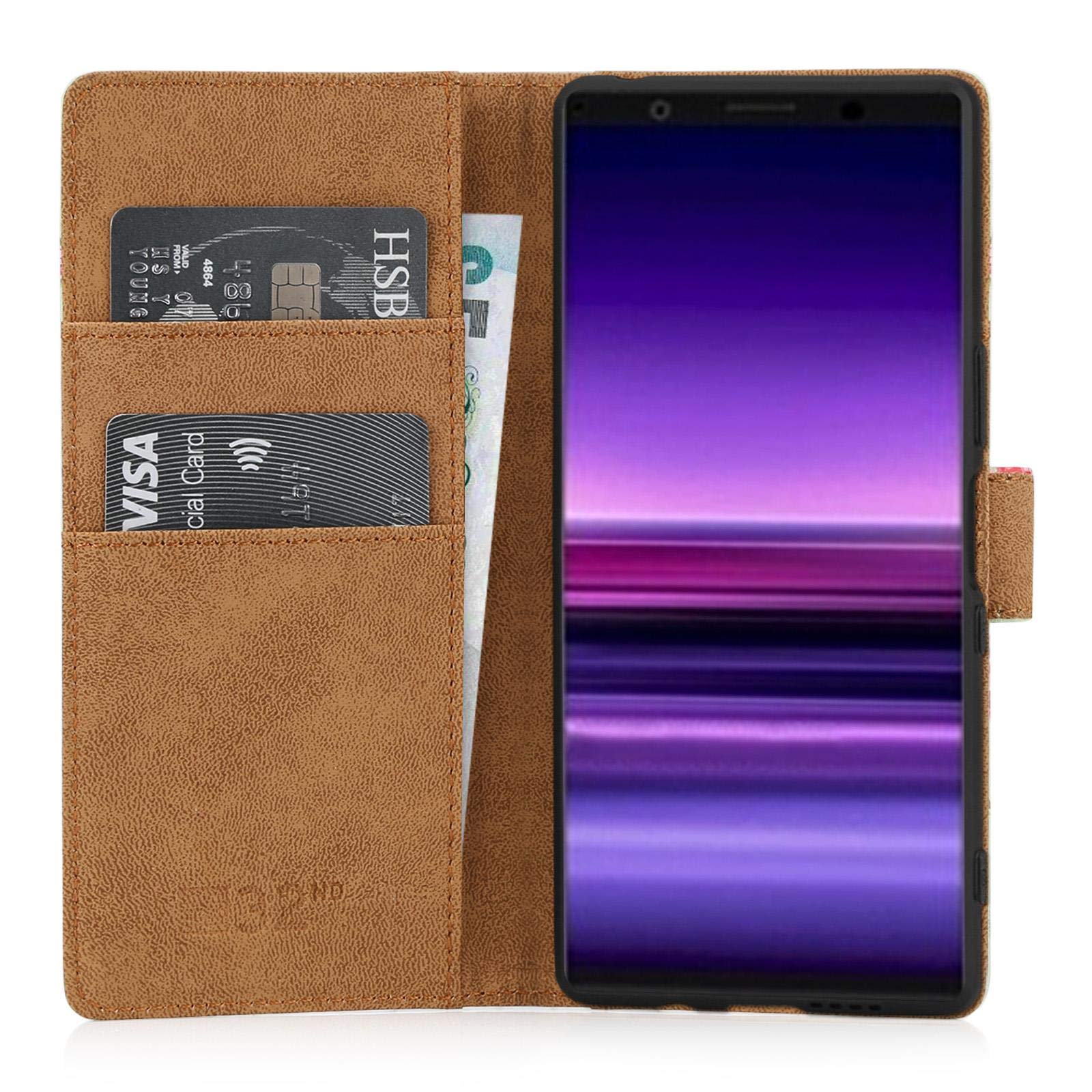 Custodia A Portafoglio In Pelle PU Per Sony Xperia 5 II (2020), 32nd, Colore Nero. Con Comparti E Chiusura Magnetica, Protezione Elegante.