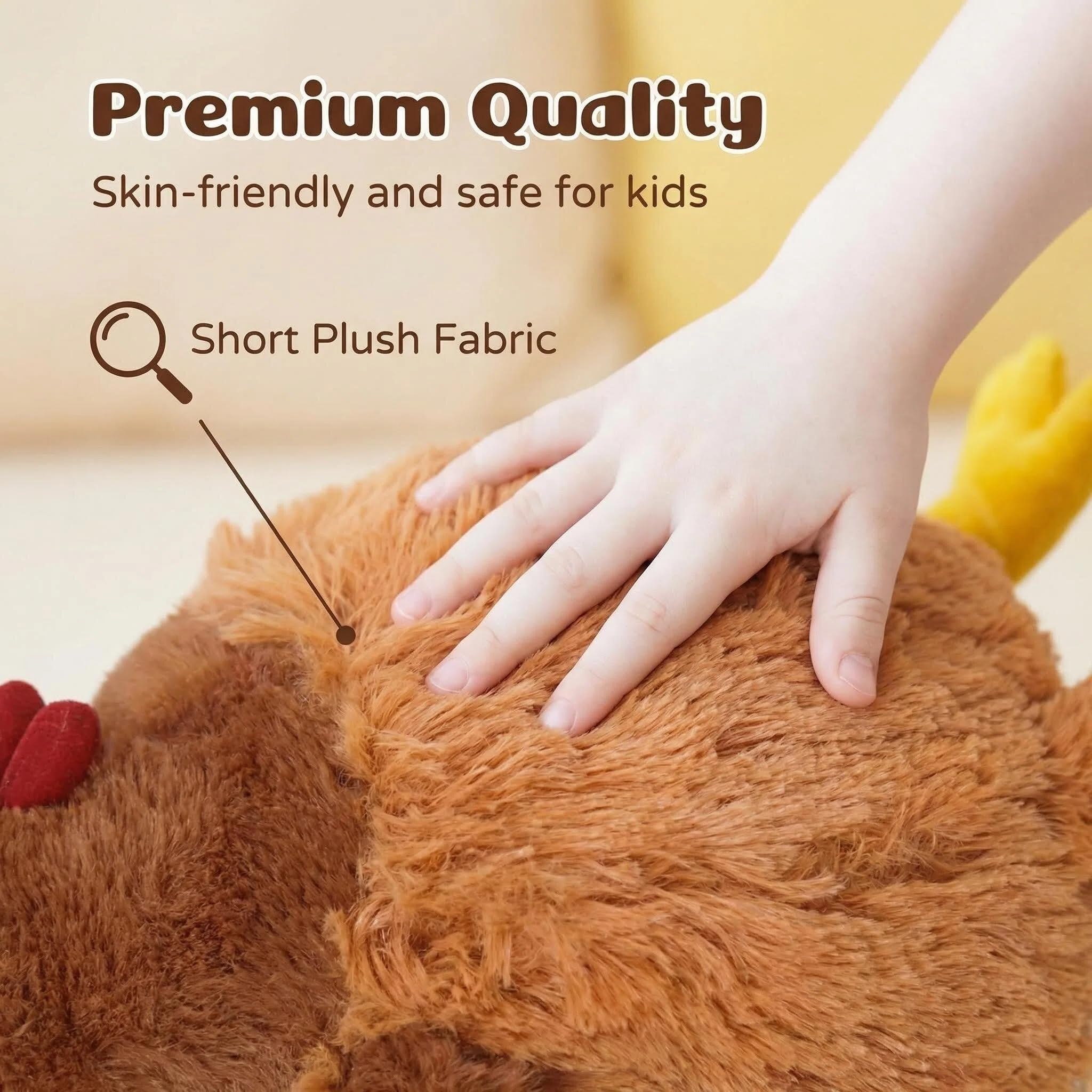 Cosiesnest Chicken Plush Toy, Realistic Stuffed Cute Chicken with Soft Short Pile Plush - Image 3