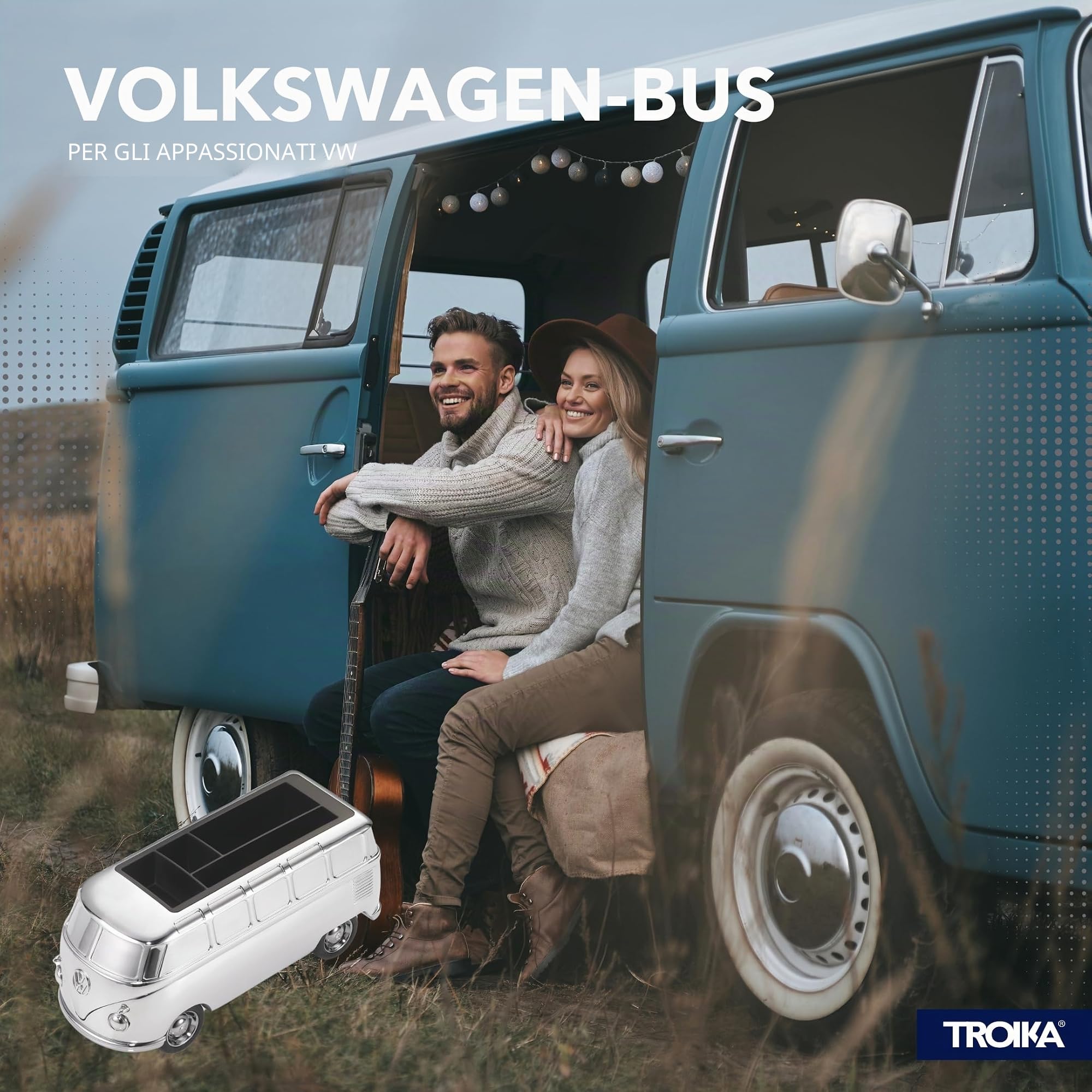 Troika Fermacarte cromato a forma di VW COMBI T1
