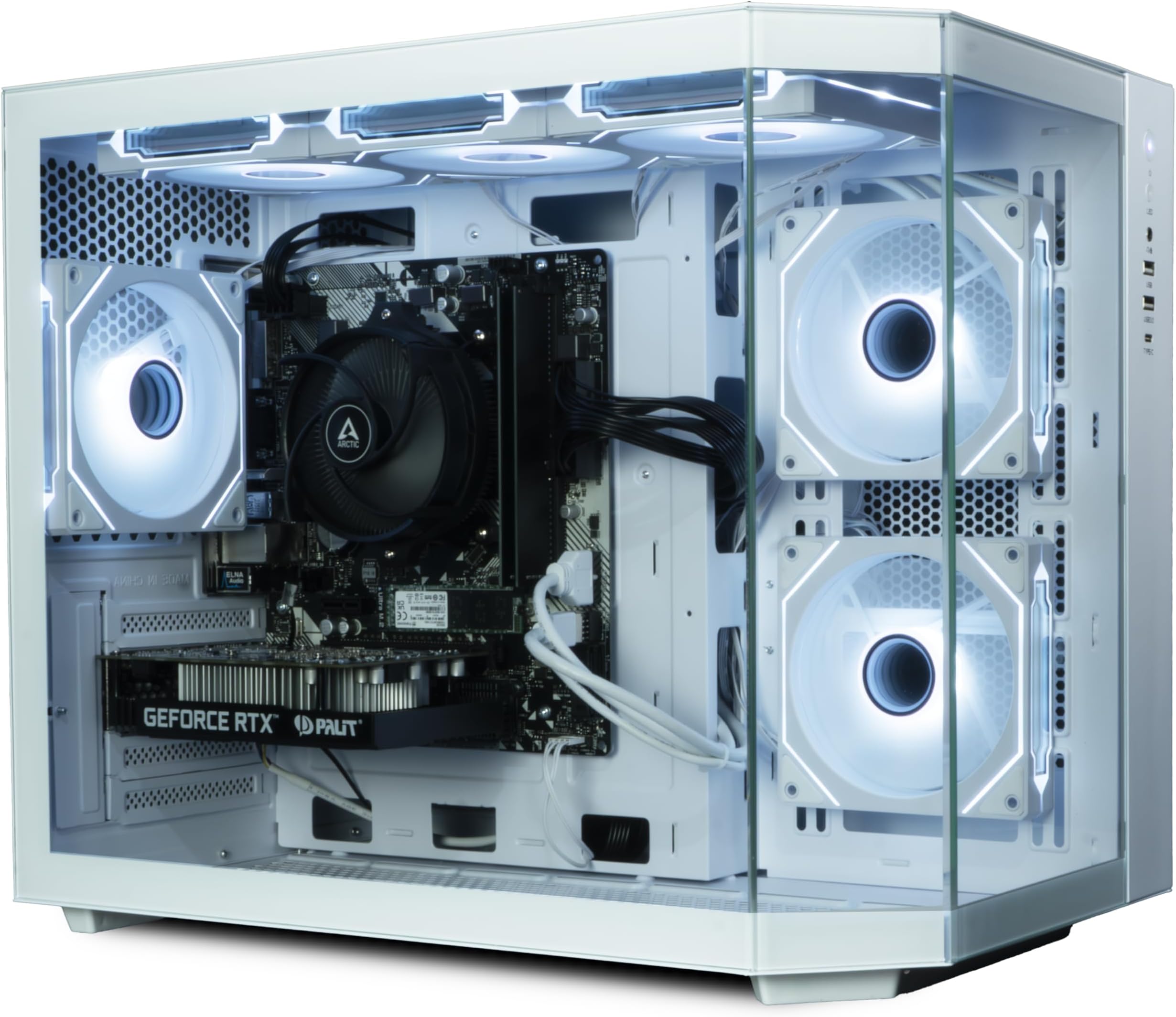 ionz Gaming PC - AMD Ryzen 5 5500, RTX 3050 6GB Graphics Card, 16GB RAM, 500GB SSD, Windows 11, 500W PSU (Apex, White)