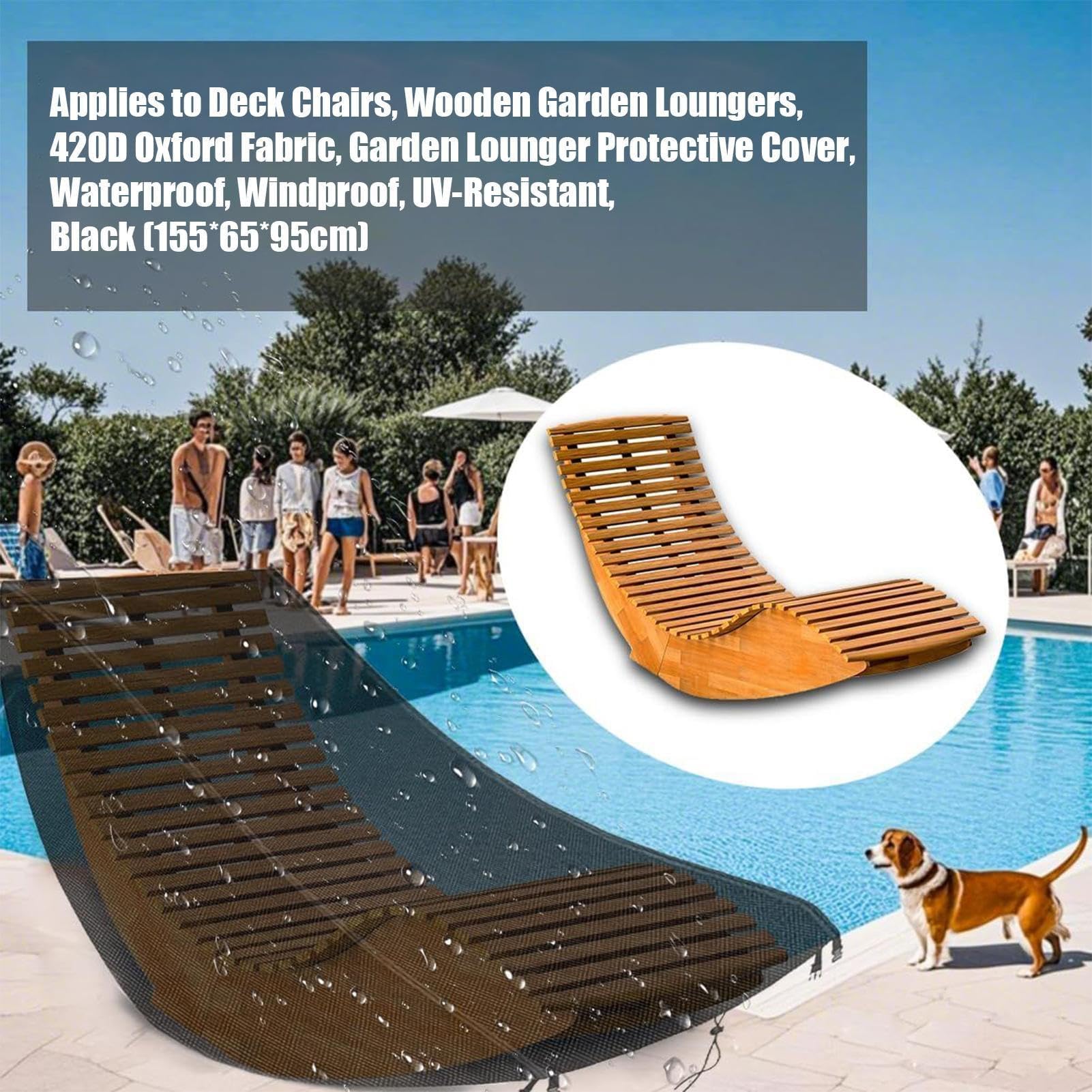 Wodoodporny pokrowiec Sun Lo – ochraniacz na fotel bujany na każdą pogodę na taras, plażę i do ogrodu, ochrona futra przy basenie