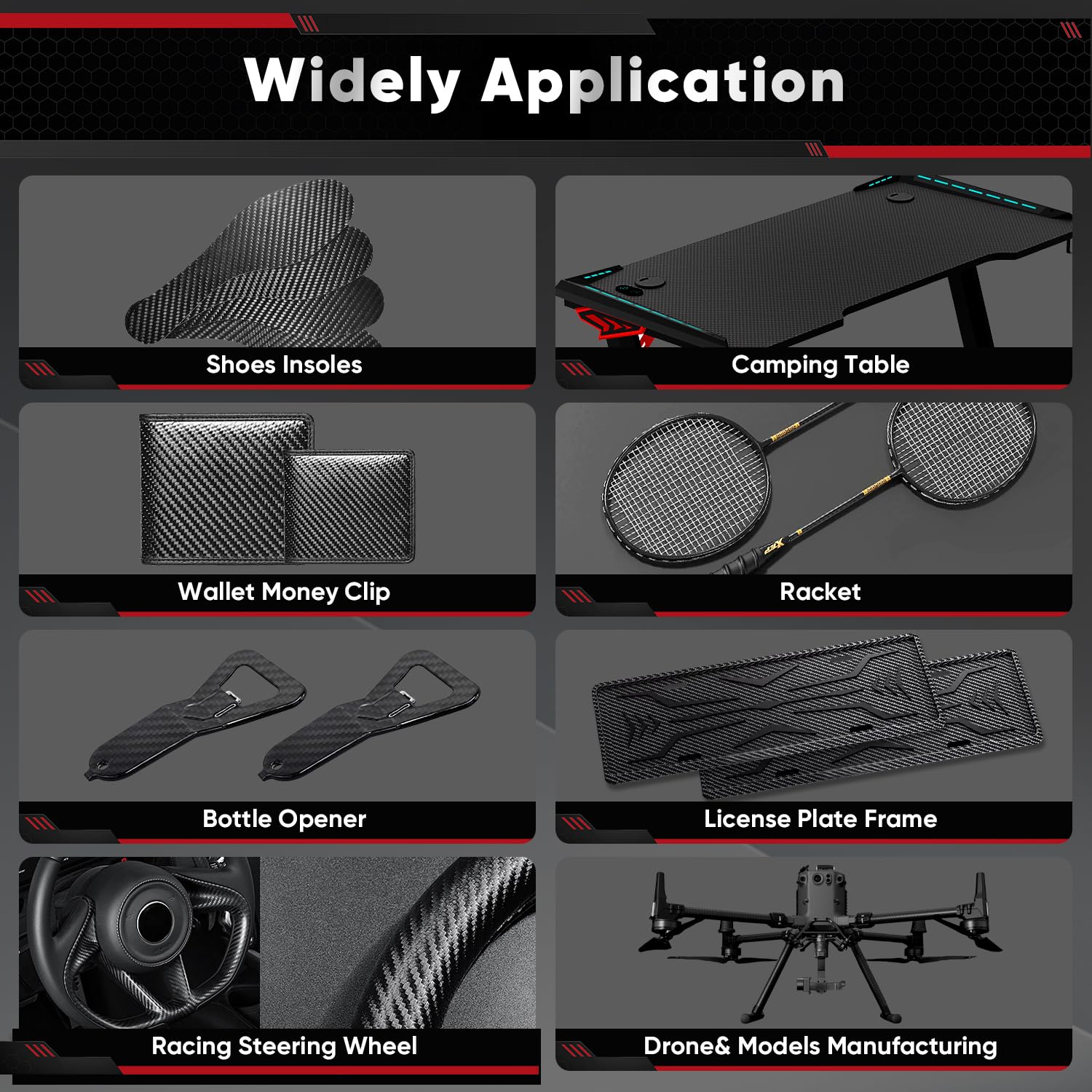 3K Carbon Fiber Sheet - Matte Black -7