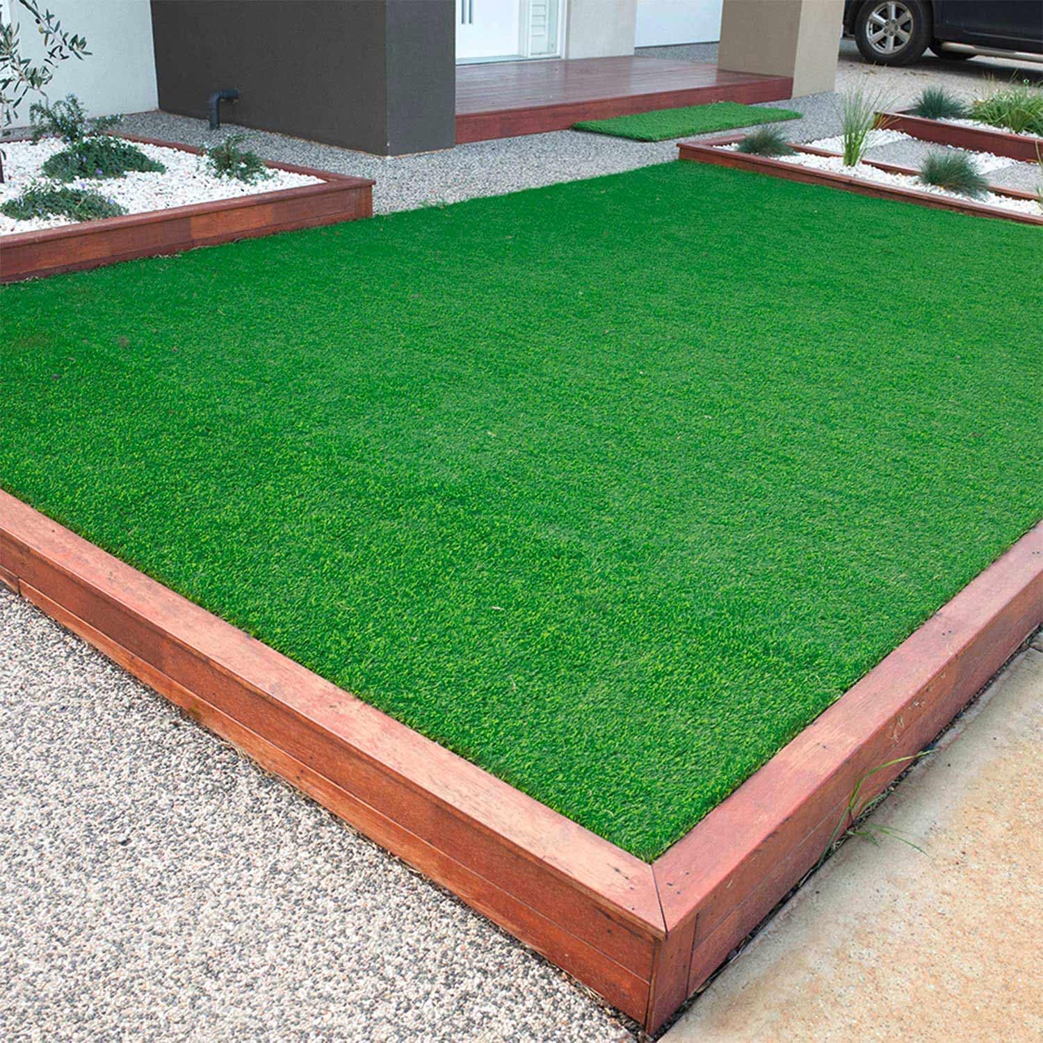 OLIVO.Shop Herbe synthétique, rouleau d'herbe artificielle, synthétique pour extérieur, pelouse synthétique gazon, jardin, terrasse, piscine, 7 mm drain grass green (1 x 20 mt)